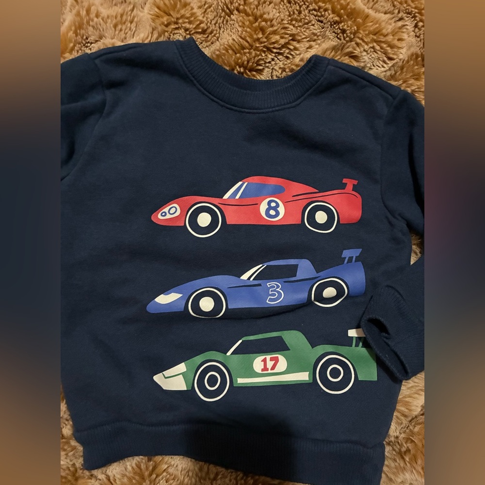 Like new toddler Garanimals Navy race car Sweatshirt in 3T - Picture 4 of 4